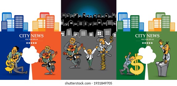 Vector illustration with urban landscape
