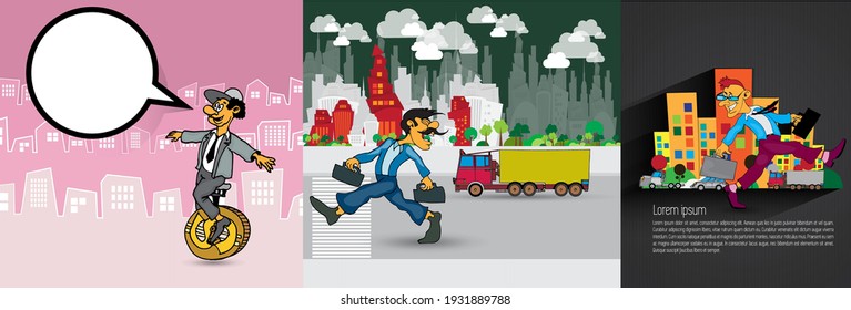 Vektorgrafik mit urbaner Landschaft