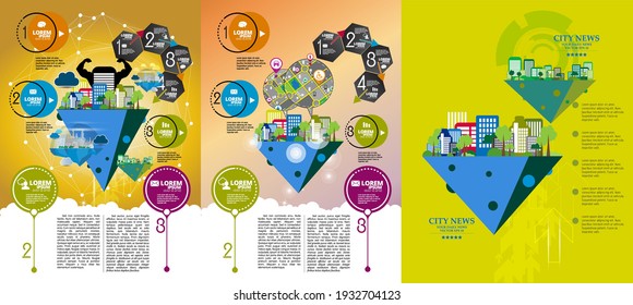 Vector illustration with urban landscape