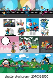 Ilustración de vectores con paisaje urbano