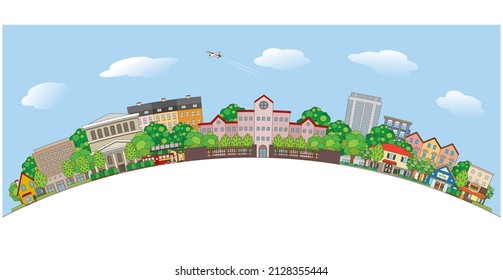 Ilustración vectorial del paisaje urbano.