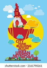 Vector illustration with urban landscape