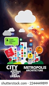 Vector illustration with urban landscape