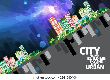 Vector illustration with urban landscape