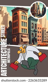 Vector illustration with urban landscape