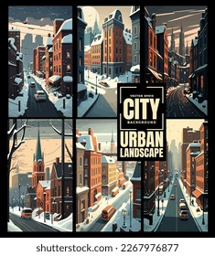 Vector illustration with urban landscape