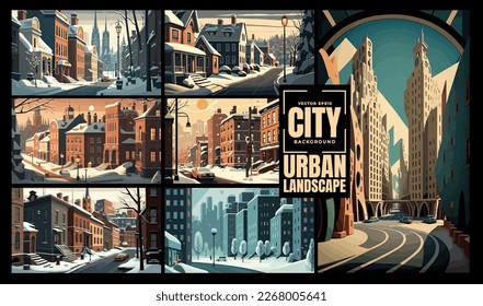 Vector illustration with urban landscape
