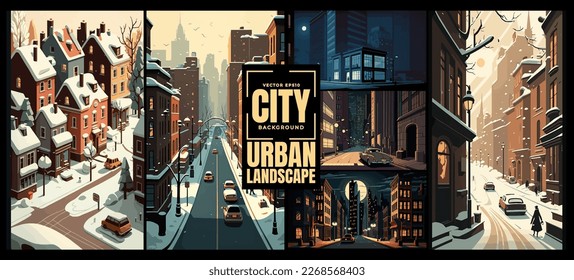Vector illustration with urban landscape