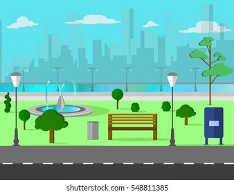 Vector illustration of urban landscape in flat design 