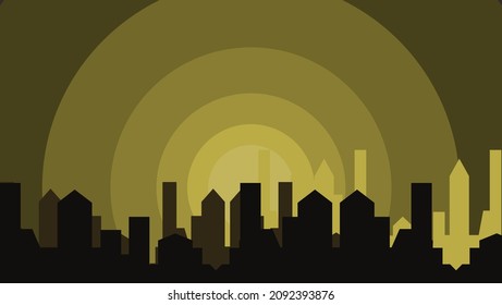 
Vektorgrafik von urbaner Silhouette mit Farbverlauf-Gelb