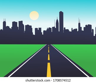 Vector illustration of urban skylines 