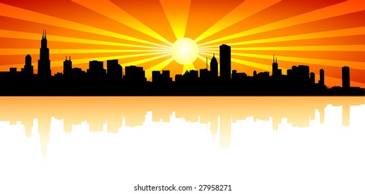 Vector illustration of urban skylines