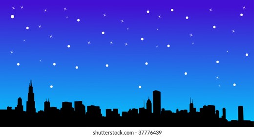 Vector illustration of urban skylines