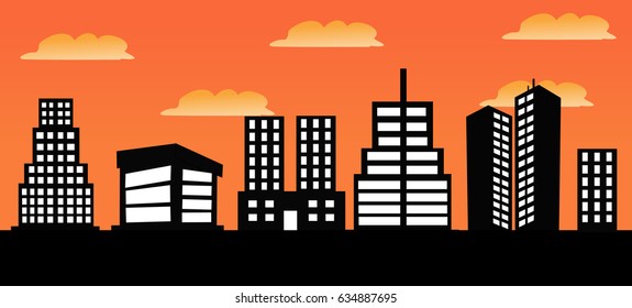 Vector illustration of urban skylines