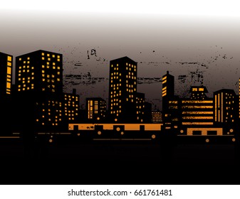 Vector illustration of urban skylines