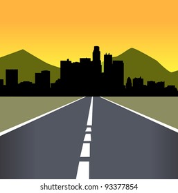 Vector illustration of urban skylines