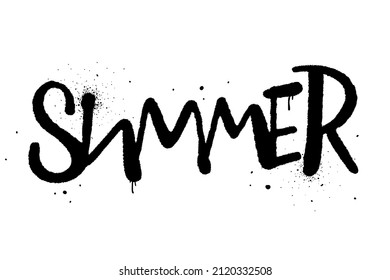 Vector illustration. Urban street graffiti style. Slogan of Summer time on white background. Splash effect and drops. Concept of season, hot, vacation, holidays. Print for graphic tee, sweatshirt.