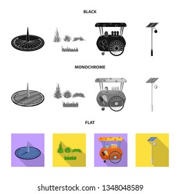 Vector illustration of urban and street icon. Collection of urban and relaxation stock symbol for web.