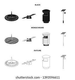 Vector illustration of urban and street icon. Set of urban and relaxation stock symbol for web.