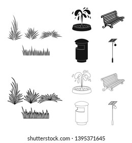 Vector illustration of urban and street icon. Collection of urban and relaxation stock symbol for web.