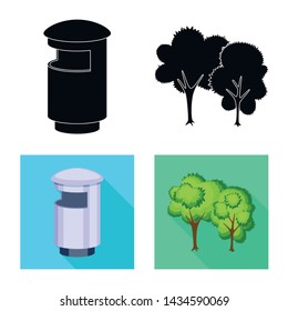 Vector illustration of urban and street icon. Collection of urban and relaxation stock vector illustration.