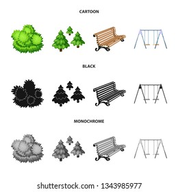 Vector illustration of urban and street sign. Set of urban and relaxation stock symbol for web.