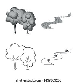 Vector illustration of urban and street sign. Collection of urban and relaxation stock symbol for web.