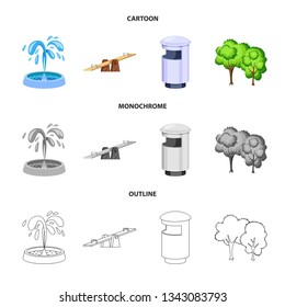 Vector illustration of urban and street symbol. Collection of urban and relaxation vector icon for stock.