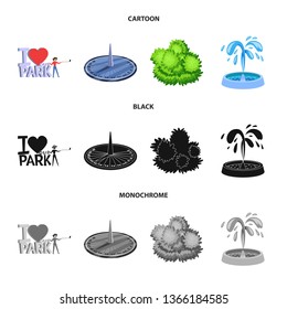 Vector illustration of urban and street symbol. Set of urban and relaxation stock symbol for web.