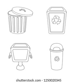 Vector illustration of urn  and  symbol. Set of urn  and  stock vector illustration.