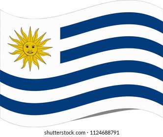 Vector illustration of the Uruguay flag.