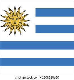 vector illustration of Uruguay flag