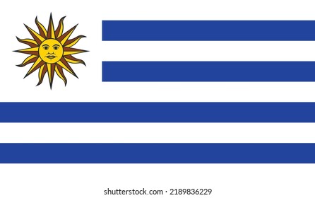 vector illustration of Uruguay flag.