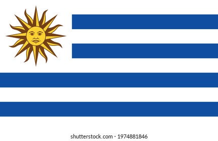 vector illustration of Uruguay flag. patriotic concept