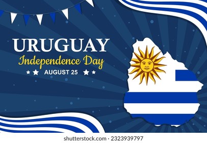 vector illustration of uruguay independence day background