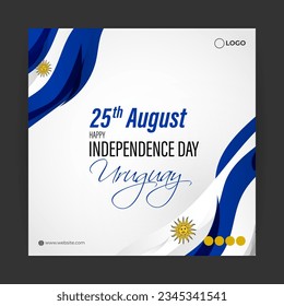 Dibujo vectorial de la plantilla de fuente de noticias del Día de la Independencia de Uruguay