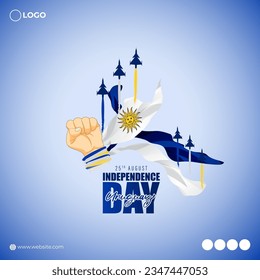 Vector illustration of Uruguay Independence Day social media story feed template