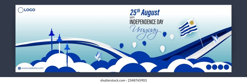 Vector illustration of Uruguay Independence Day social media story feed template