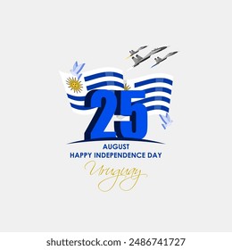 Vector illustration of Uruguay Independence Day social media feed template