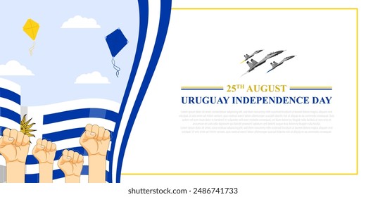 Vector illustration of Uruguay Independence Day social media feed template