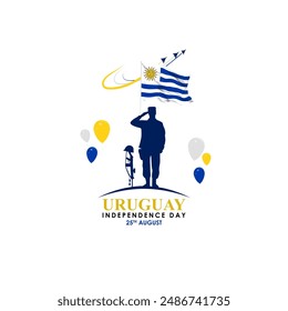 Vector illustration of Uruguay Independence Day social media feed template