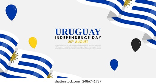 Vector illustration of Uruguay Independence Day social media feed template