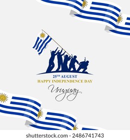 Vector illustration of Uruguay Independence Day social media feed template