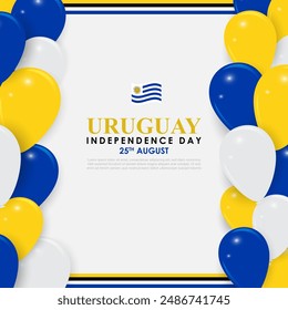 Vector illustration of Uruguay Independence Day social media feed template