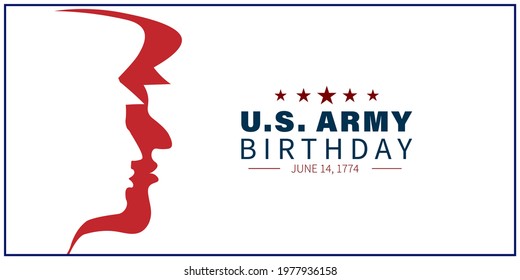 Vector illustration of U.S. Army Birthdays. Template for background, banner, card, poster with text.