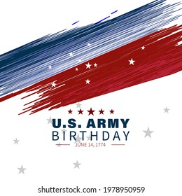 Vector illustration of U.S. Army Birthdays. Template for background, banner, card, poster with text.