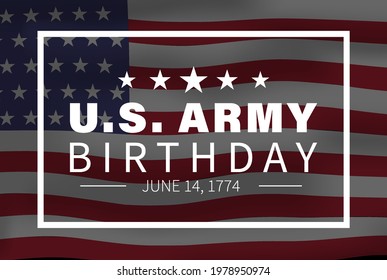 Vector illustration of U.S. Army Birthdays. Template for background, banner, card, poster with text.