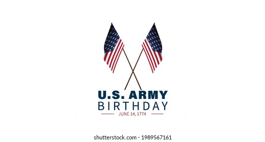 Vector illustration of U.S. Army Birthdays. Template for background, banner, card, poster with text.