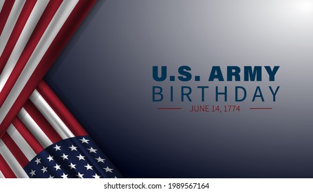 Vector illustration of U.S. Army Birthdays. Template for background, banner, card, poster with text.