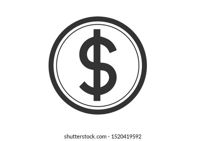 Vector illustration of the US dollar currency symbol icon